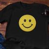 Smiley Face T-Shirt - Faux Embroidered Graphic | Cotton Tee