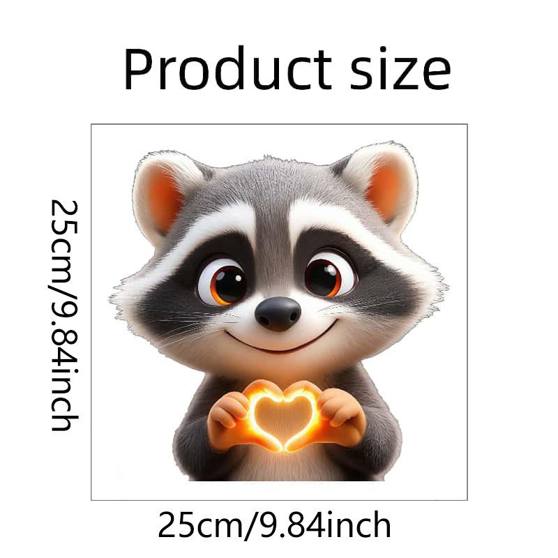 

Cartoon Animal Static Transparent Film, Monkey, Raccoon, Ostrich, Living Room Balcony Outdoor Glass Window Decoration Sticker 25*25CM