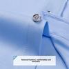 Men's Long Sleeve Stretch Shirt, Slim Fit Solid Color Shirt with Contrast Collar and Rhinestone Buttons, Button-Up Shirt Top