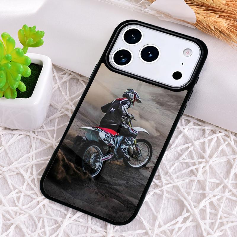 Moto Bike Motocross Soft Shockproof Phone Case for iPhone 17 Air 16e 15 11 12 14 13 Pro Max Cover Coque