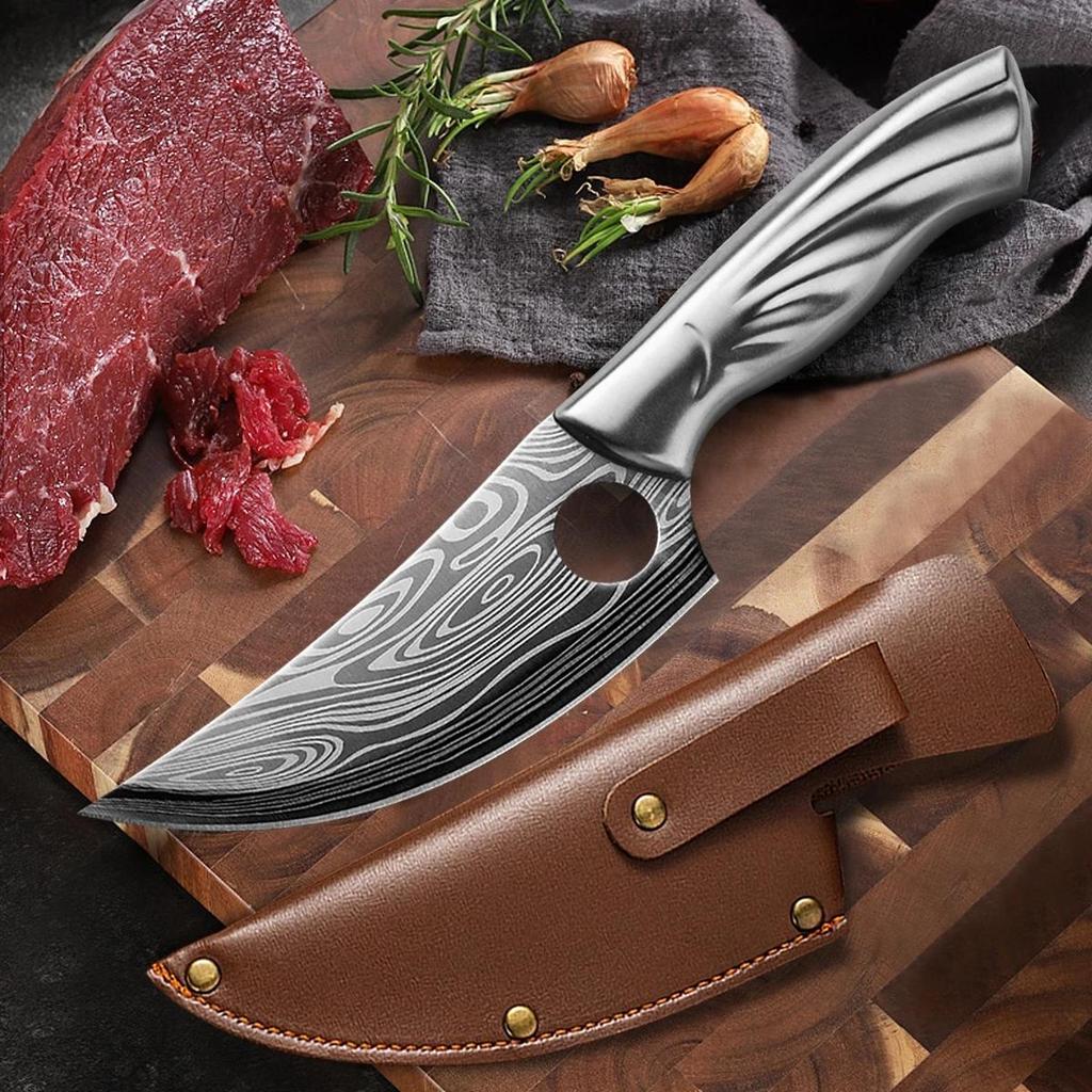 Handmade Forged Stainless Steel Kitchen Knife Fish Sculpture Knives Boning Knife Meat Cleaver Fruit Vegetables Cutter Tool
