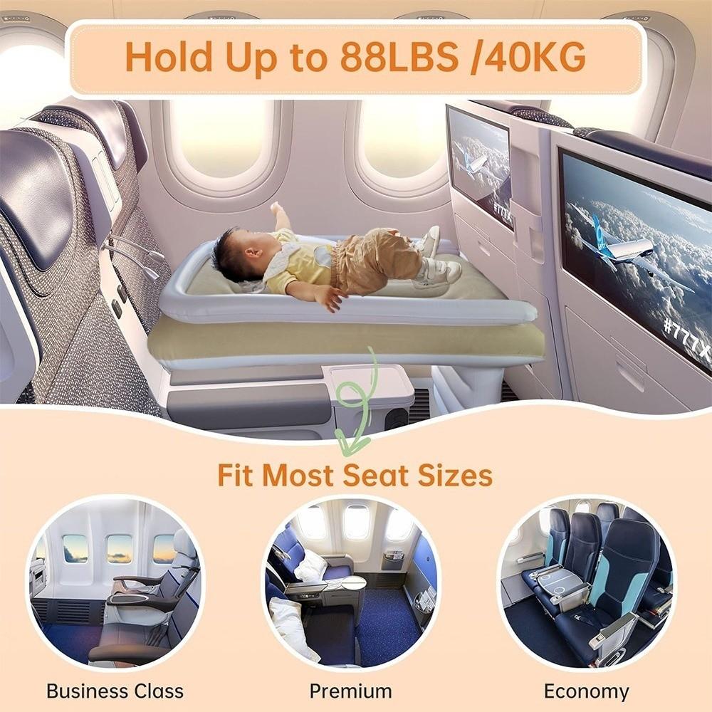 Inflatable Airplane Bed Heavy Duty Air Bed Seat Extender Safe Toddler Mattress Car Back Seat