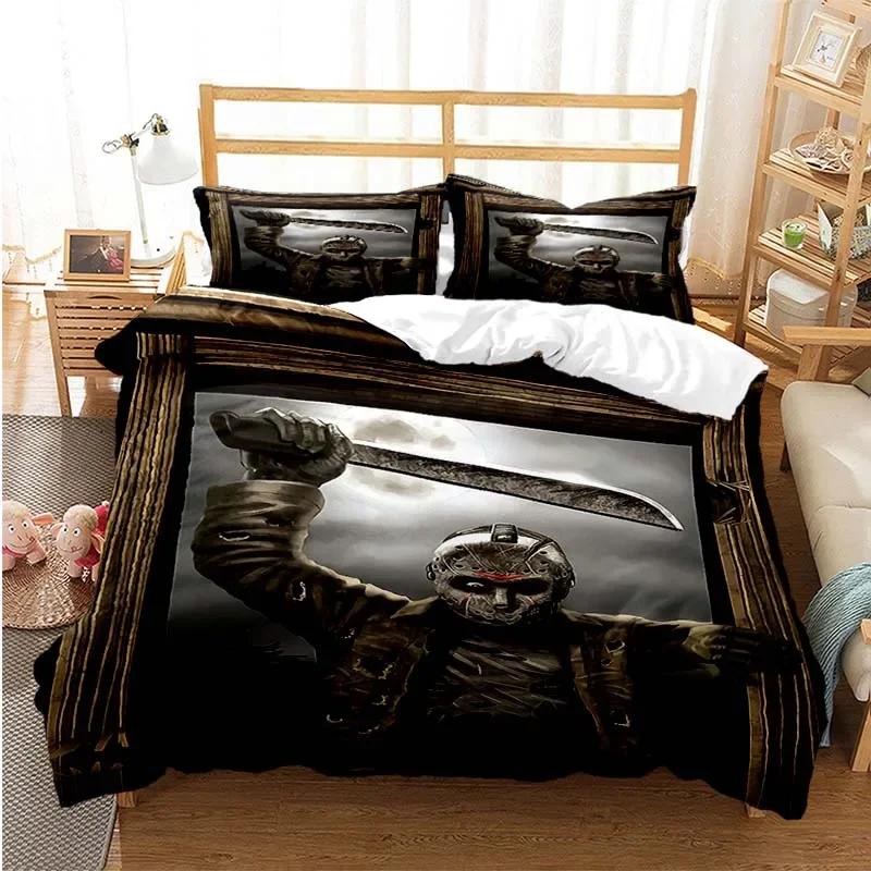Halloween Michael Myers 3D Printed Bedding Set Duvet Covers Pillowcases Comforter Bedding Set Bedclothes Bed Linen
