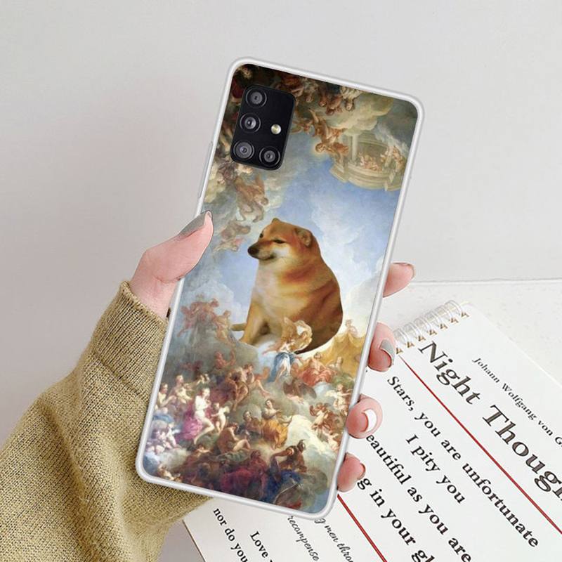 Funny Dog Cheems Phone Case For Samsung Galaxy S9 S10 Plus S10E S20FE A71 A51 A21S Clear Silicone Transparent Phone Cover