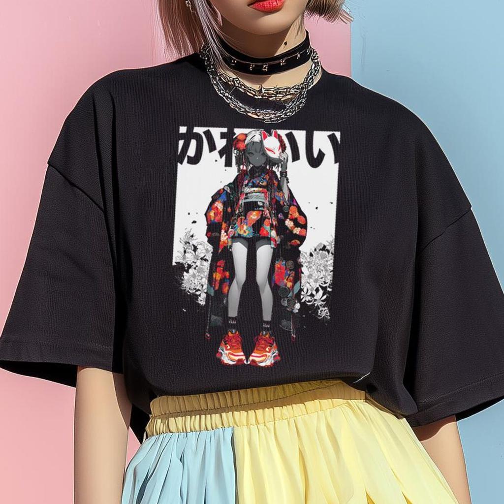 Kawaii Anime Girls t shirts, Otaku Streetwear, Harajuku Tee, Manga Gift, Cotton Unisex Shirts