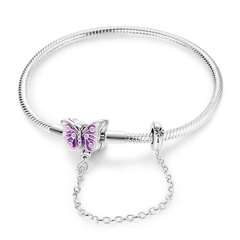 Bracelet Silver 925 Original Cute Cat Luminous Butterfly Tree of Life Bracelets Fit DIY Charms Beads Jewelry Gift Making
