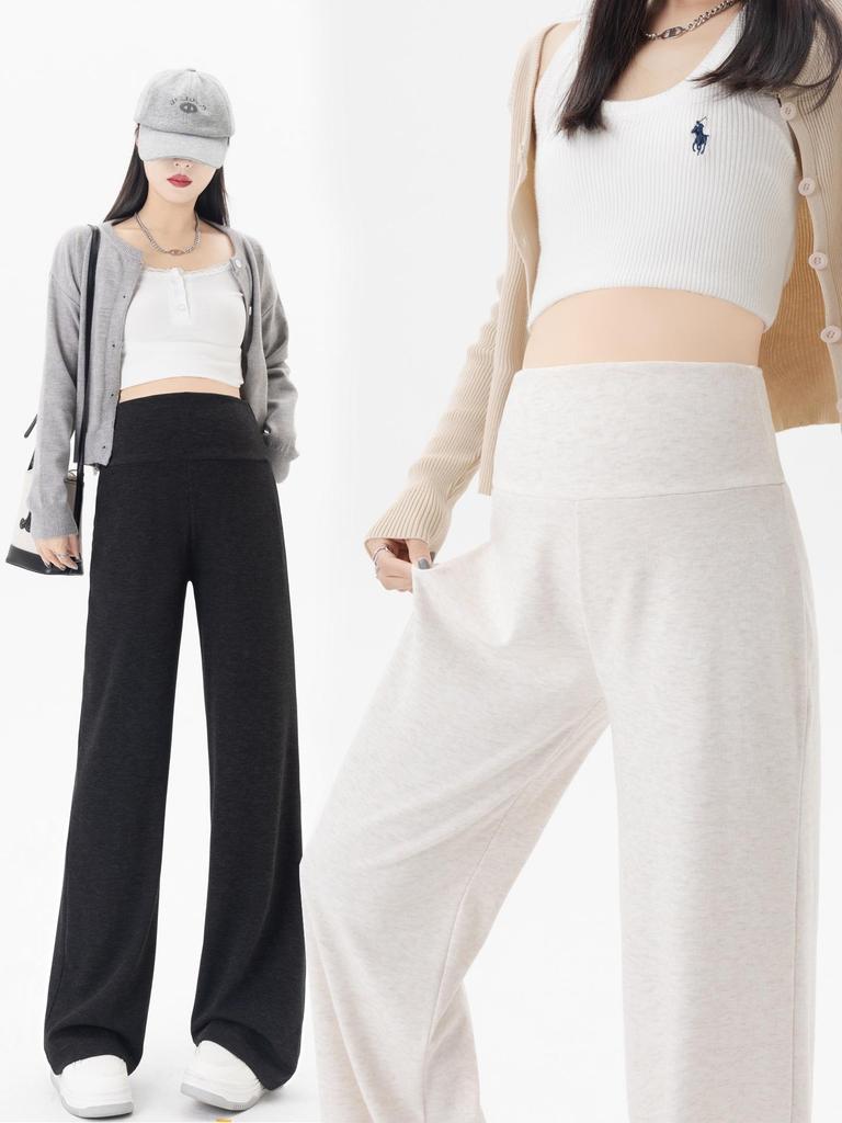 Spring/Autumn Maternity Wide-Leg Pants – Loose-Fit, Non-Slip Waist, Lightweight & Casual
