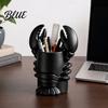 Artistic Brush Holder Lobster Pen Holder Halloween Funny Sea Animal Pencil Stand Creative Unique Desk Organizer for Brushes Makeup Tools,