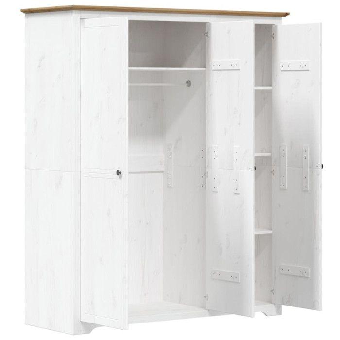 VidaXL Garde-robe, Armoire à Vêtements, Placard de Vêtements, Meuble de Rangement, Organisateur de Chambre, Blanc Marron 355063