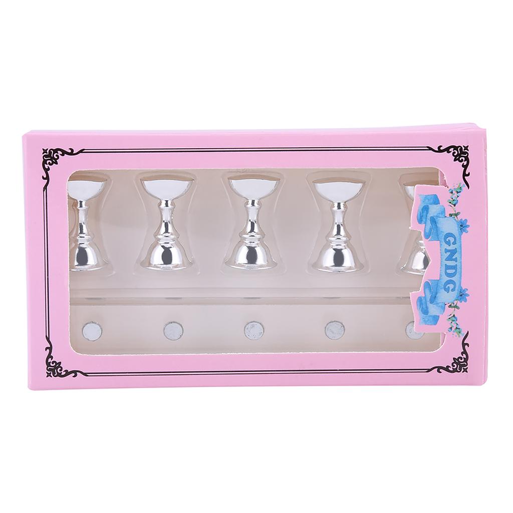Manicure 5Pcs Nail Art Tip Holders Magnetic Chess Board Display Practic Train Stand