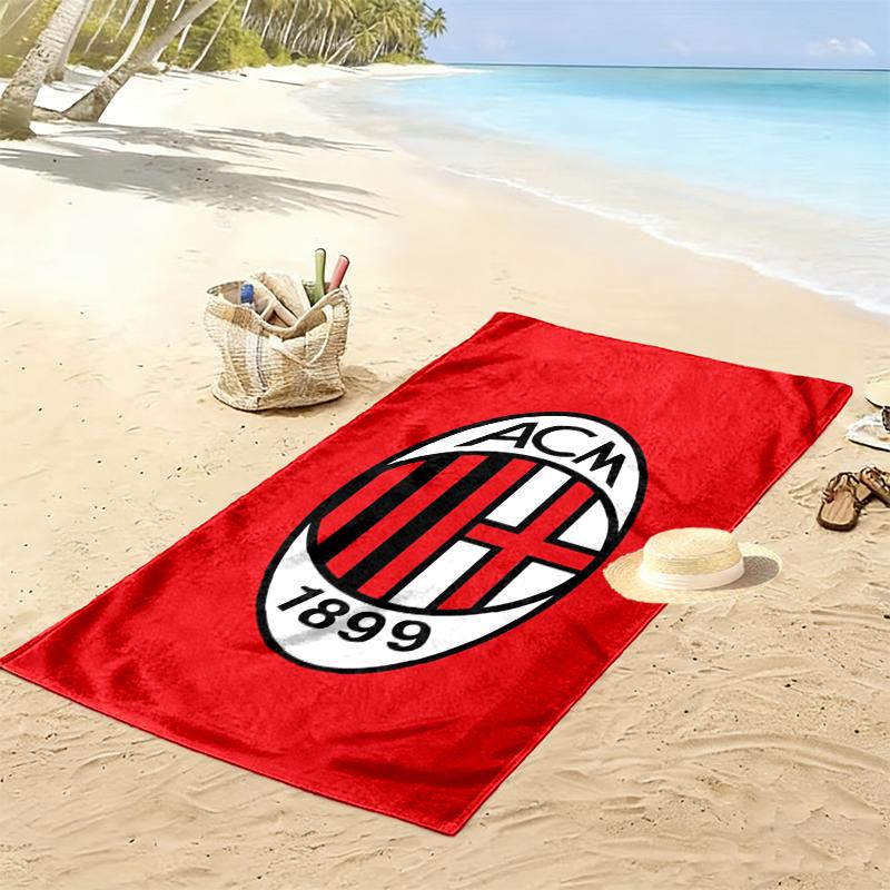 AC Mailand Print Strandtuch, Großes Weiches Schnelltrocknendes Handtuch für Strand Camping Schwimmen