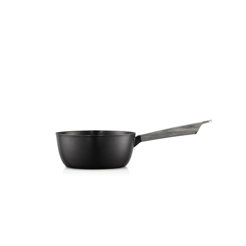 Vermicular Yukihira 16cm Matte Black Cast Iron Enamel Yukihira Saucepan for Japanese Simmered and Miso Includes Recipe Saucepan, Nabe, Single-Handed