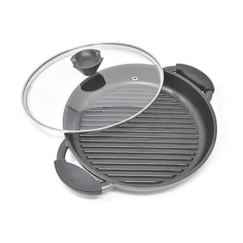 Poêle grill - joeji's kitchen - 27 cm - fonte striée - résistante aux températures extrêmes - tous feux