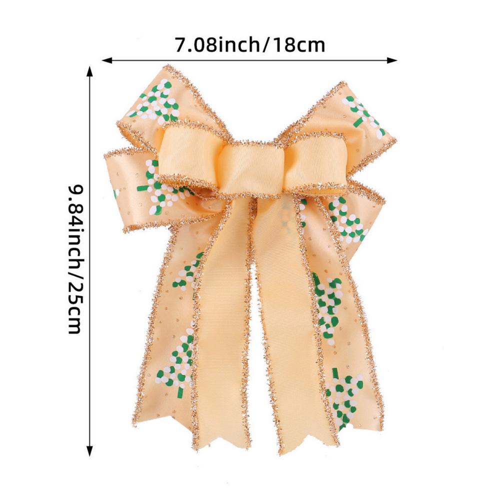 Wreath Bow Double Layer Tree Ornament Christmas Decorative Bows For Farmhouse Bedroom Dormitory Hallway Wedding Outdoor Yard