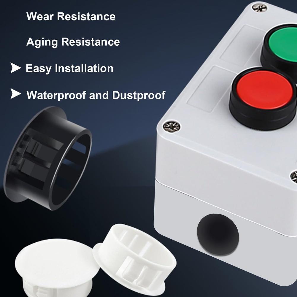 135Pcs Black Plastic Hole Snap-in Furniture Button Covers 8 Sizes Nylon Push-in Blockage Car Original Accessories