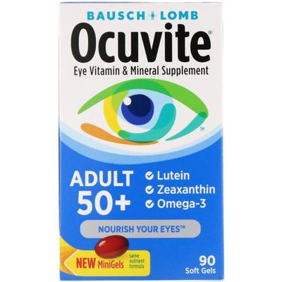 Occuvite Adulto 50+ Suplemento de Vitaminas y Minerales para los Ojos 90 Cápsulas Blandas, 90 Comprimidos, 1 unidad