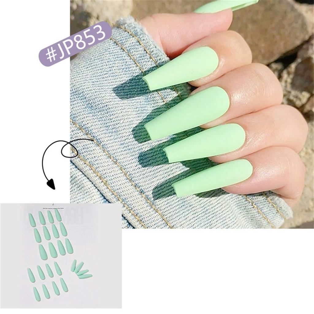 Цветные глянцевые ногти Готовые накладные ногти 24 шт. Готовые ногти