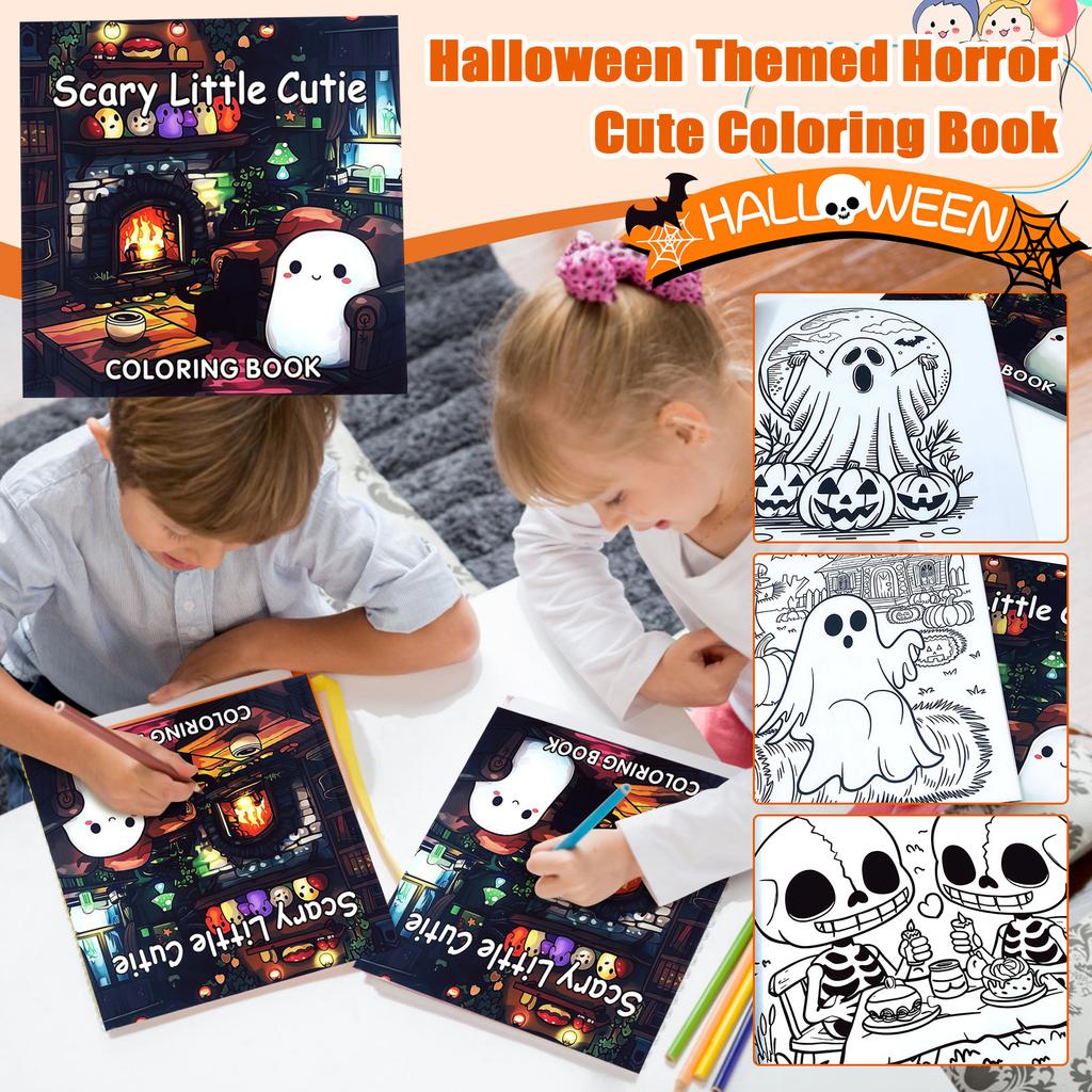 Halloweenská tématická hororová roztomilá omalovánka