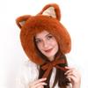 A Versatile and Warm Lei Feng Hat for Women in Autumn and Winter A Cute and Unique Pullover Hat with A Fluffy Woolen Cap
