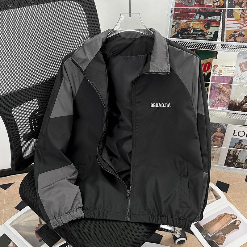 Hip Hop Varsity Jacket Men High Street Patchwork Color Black Windbreaker Coats Women Spring Autumn Thin Fashion College Jackets