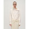 Longmei Women's High Neck Long Sleeve Top - Early Spring 2026 VKC Style, Simple Commute, Half-Open Collar Shirt