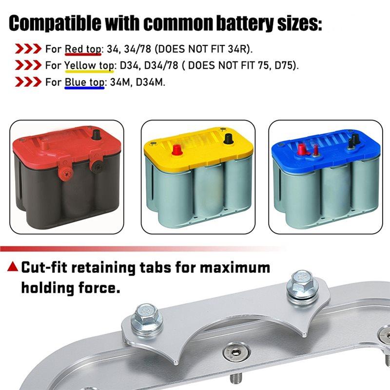 Aluminiumlegierung Billet Batterie-Umsetzungs-Schalenhalterung Für Optima Top 34 34/78 D34 D34/78 34M Halterung