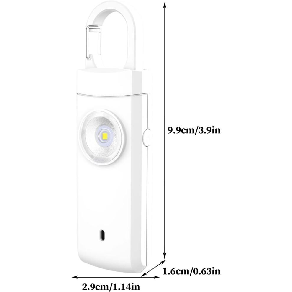 Alarm Compact Size 9.9x2.9x1.6 Cm With Loud Siren Security Horn, White Color, MultiPurpose For Commuting And Travel