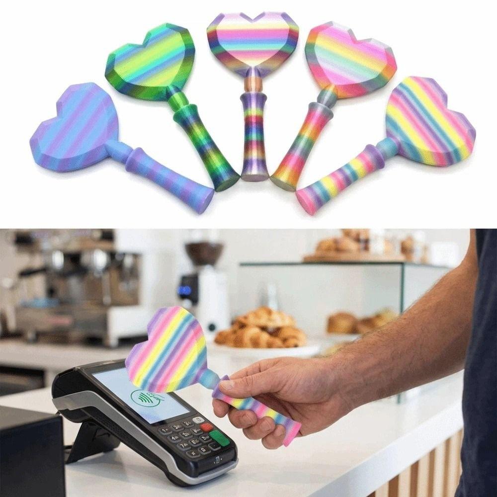 Creative 3D Print Wand Tap To Pay Heart-shaped Convenient Checkout Telescoping Credit Card Holder Portable Funny