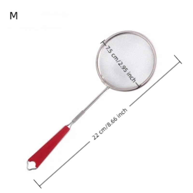 Cucchiaio Scolapasta a Maglia Fine in Acciaio Inossidabile Manico Rotondo Filtro da Cucina Scolapasta per Cucinare Mestolo per Schiumare Grasso Schiuma
