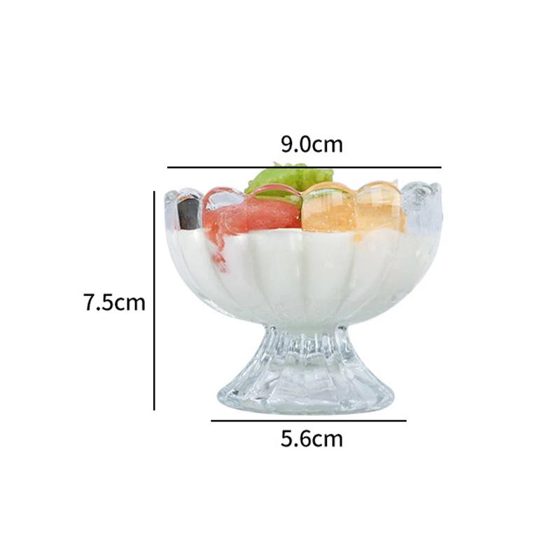 1 Stück Dessertglasbecher Eiscreme Pudding Dessert Transparente Becher Perfektes Küchenzubehör für Eiscreme Fruchtsaft Salat