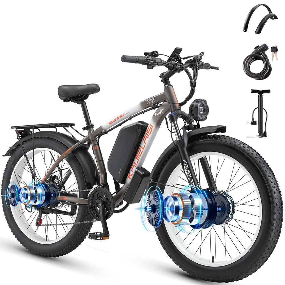 Elektrofahrrad Kaijielaisi V3 26" 1000Wx2 Motor Doppelscheibenbremsen 48V 23AH Erwachsenes Elektro-Mountainbike 21 Gänge Maximale Last 150kg