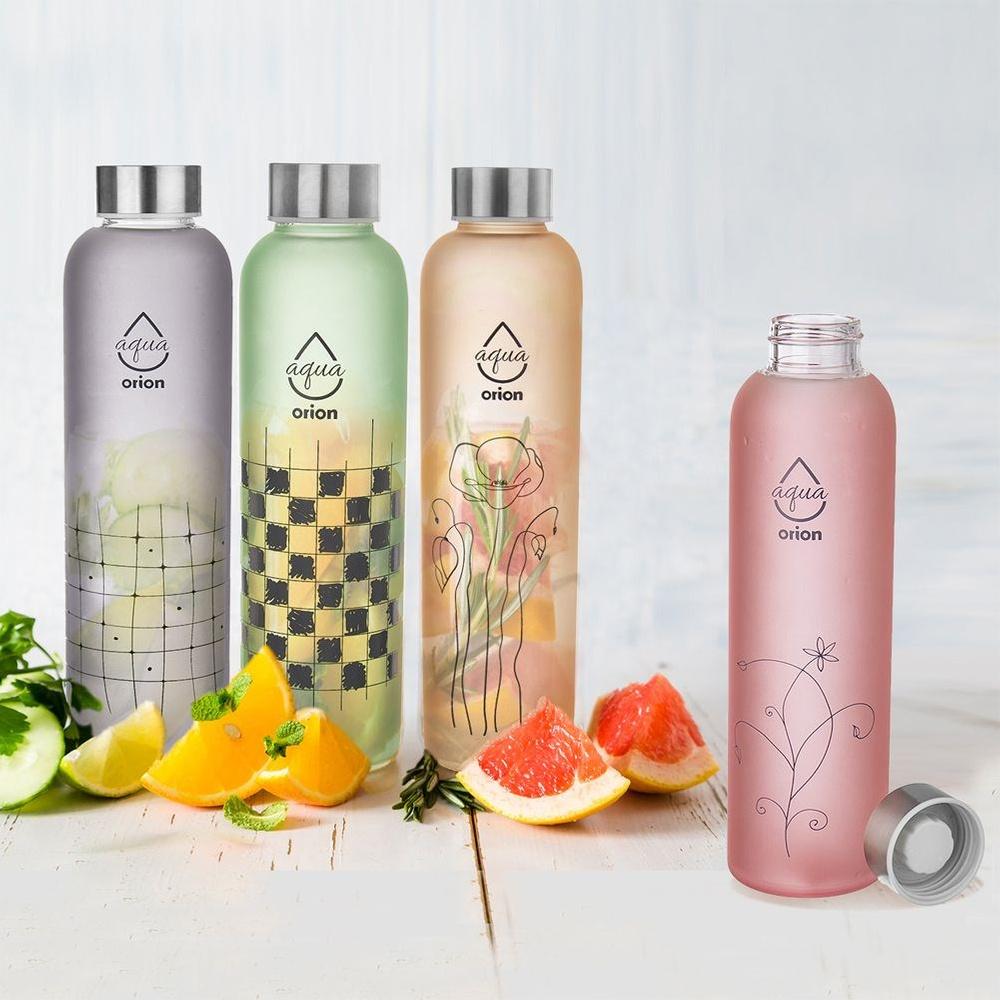 Green glass water bottle 600 ml