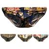 Soutong Low Waist Men Underpants Super Thin Nylon Flower Printed Classics Briefs for Sleep