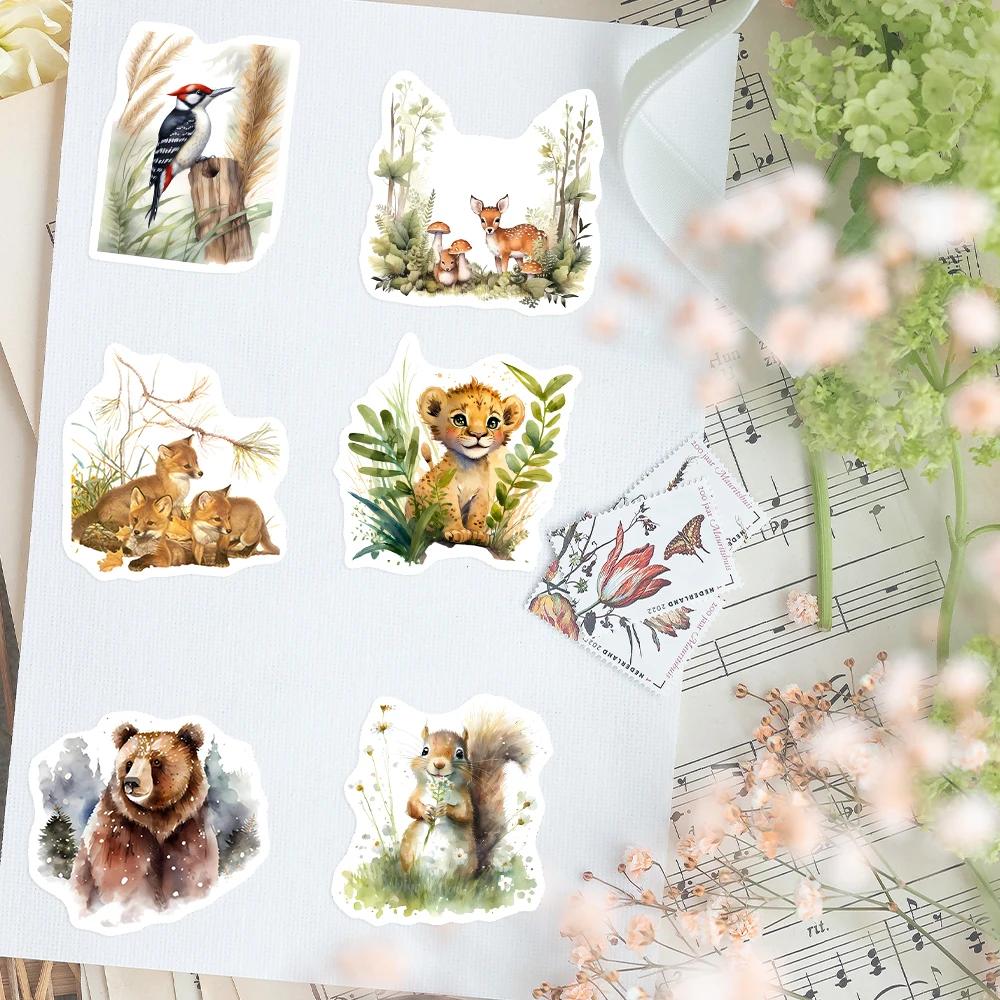 Aquarell Niedliche Waldtier-Aufkleber DIY Geschenkspielzeug Abziehbild für Laptop Scrapbook Dekorative Handyflaschen Gepäck Wasserdicht
