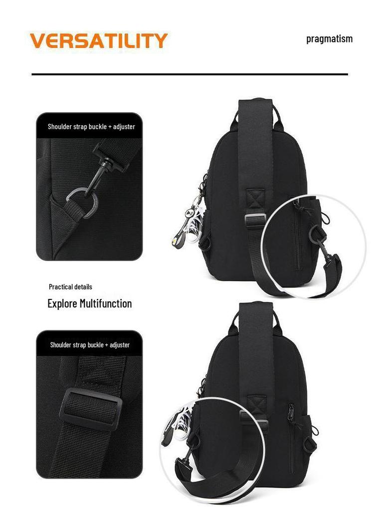 Pánská a dámská japonská trendová všestranná taška přes hruď a crossbody - ležérní cestovní a sportovní batoh