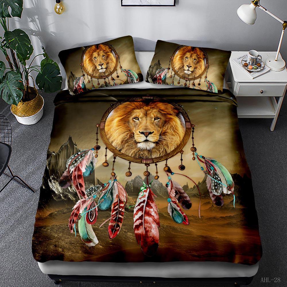 3D Dreamcatcher Bedding Set Animal Bedding Cover Pillowcase 2/3pcs Men's and Boys' Cover Gift Good Dream Theme