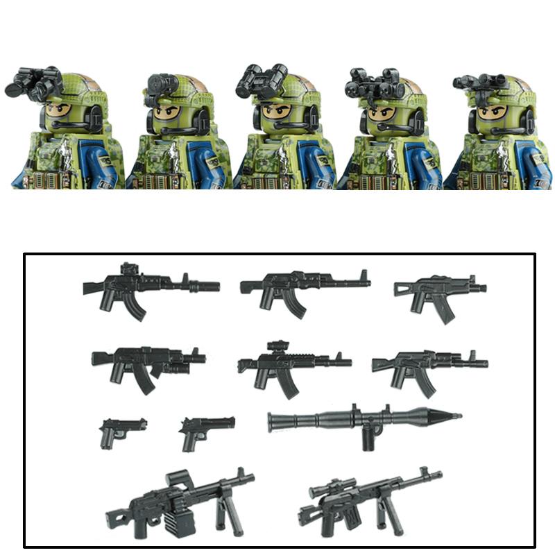 City Army Figures Building Blocks Russia Army Soldiers Weapons Special Combat Uniform Shield Combat Vests Shields Brick Toys