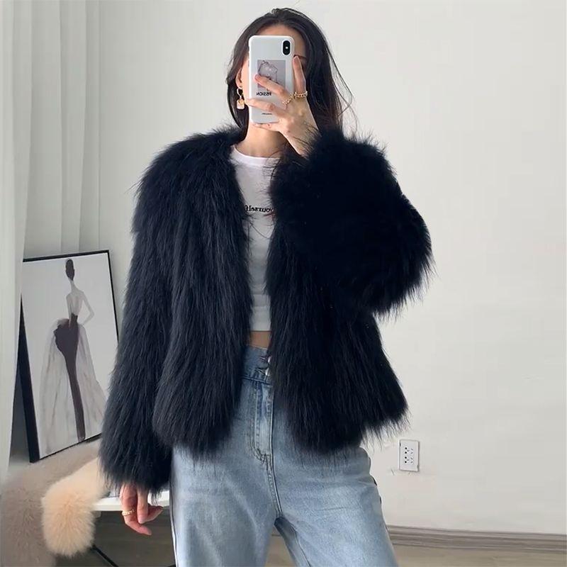 

Short small imitation fox fur coat winter new fashion mink velvet short fur coat XXL