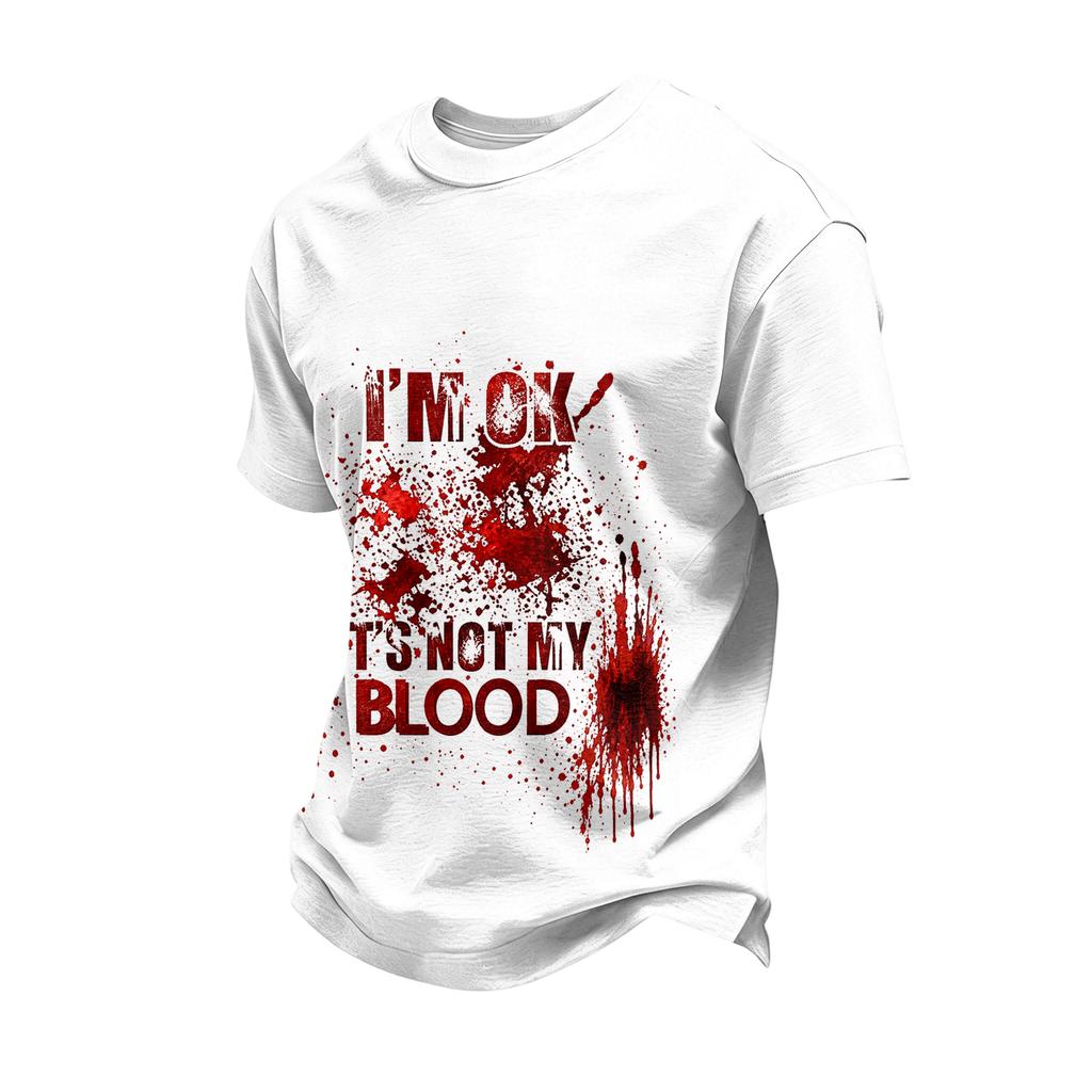 Men's Short Sleeve Halloween Print T-Shirt Casual Fashion Top
