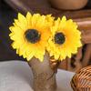 DuHouse 40pcs Fake Sunflowers Heads with Stems 4'' Artificial Sunflower Silk Sunflower Heads for Outdoor Home Wedding Birthday Party Decoration