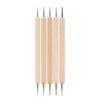 5pcs Double-Ended Nail Art Dotting Pens with Wood Handles for Rhinestones and Polka Dots