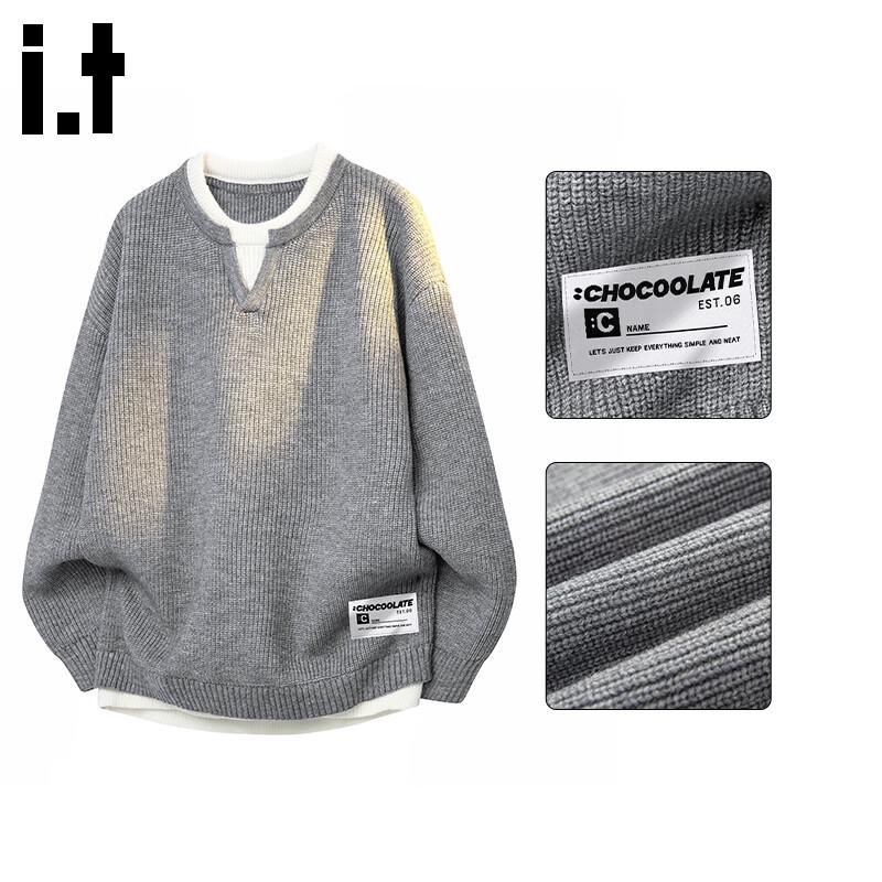 

:CHOCOOLATEit Men s Layered Look Knit Sweater 3XL
