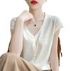 New Summer Style Wool Cardigan Thin V-neck Regular Sweater Women's Knitwear