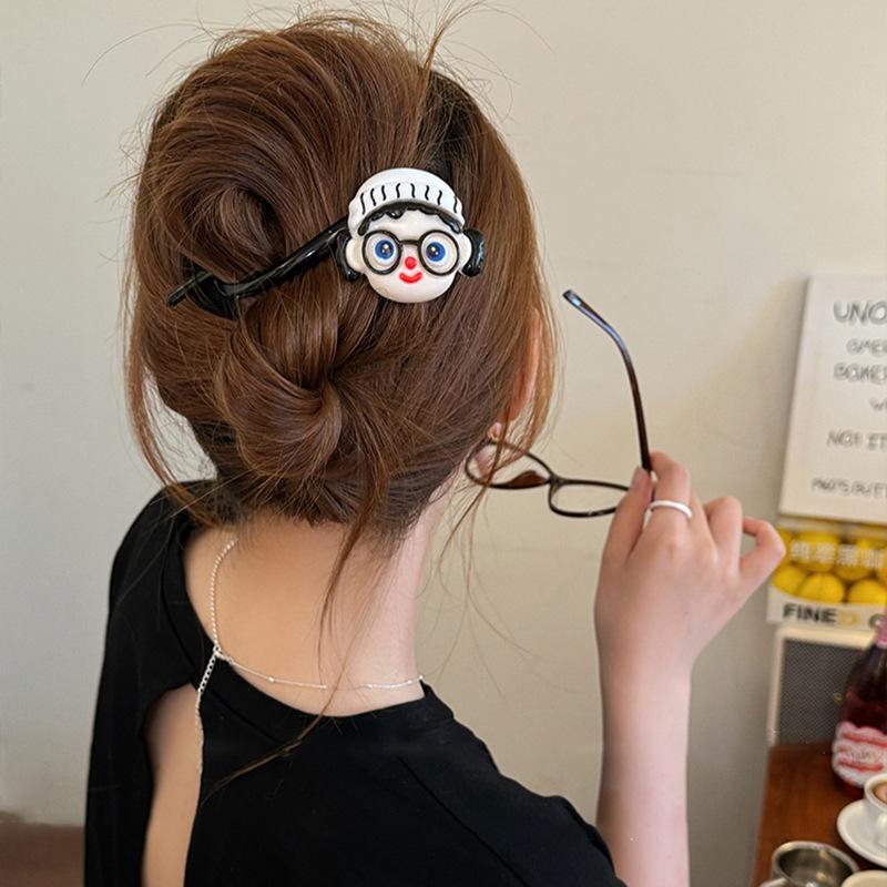 

Простая и универсальная заколка для волос с плетением в виде цветка, заколка-одно слово на затылке женщины, модные передовые аксессуары для волос