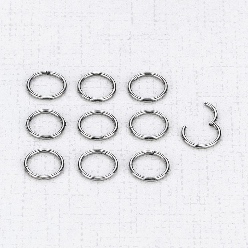 5Pcs/lot Stainless Steel Nose Ring Body Clip Hoop for Women Men Cartilage Piercing Segment Nose Hoop Septum Clicker Lip Ear Ring