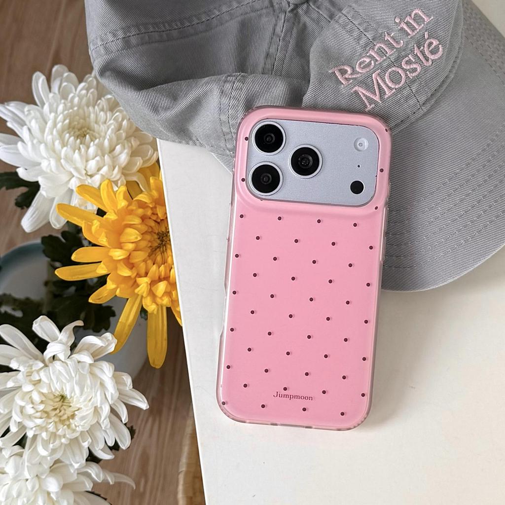 Korean Style Polka Dot Phone Case for iPhone 13-17 Pro Max (Women's)