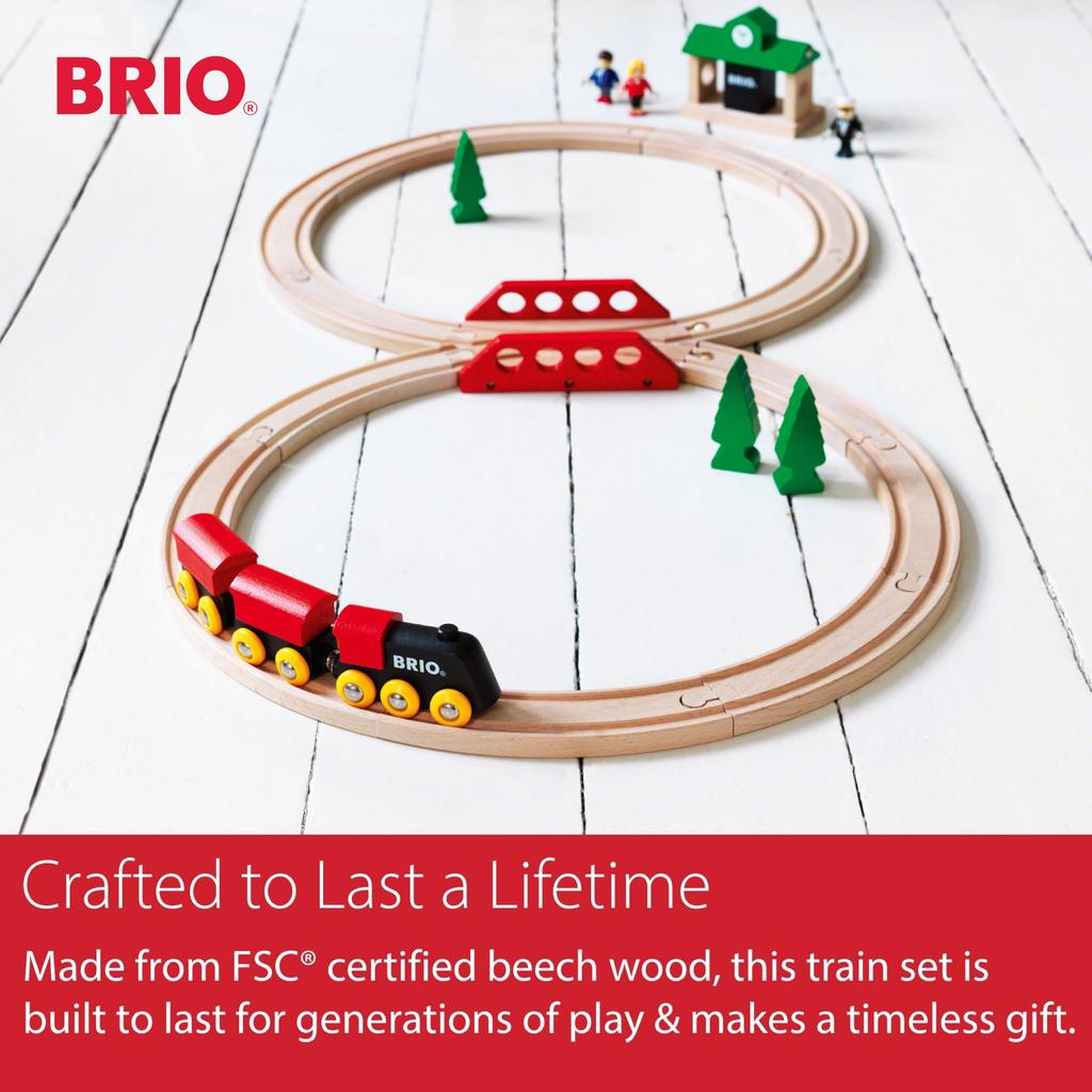 BRIO Classic Rail Set Ages Wooden Wooden Rail Gift Figure-8 [22 Pieces] 33028, 2+ [Toy, Toy, Set, (Birthday/Christmas)]