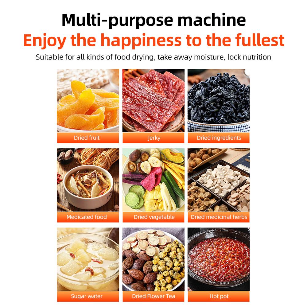 Large Capacity Dehydrators for Food and Jerky with 5 Drying Racks 350W 35-70 Celsius Fruit Dehydrator with