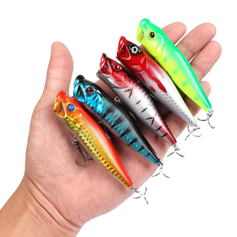 5PCS Big Mouth Splash Lure 9cm/12.7g Hard Baits for Sea And Freshwater Fishing Suitable for Mandarin Fish