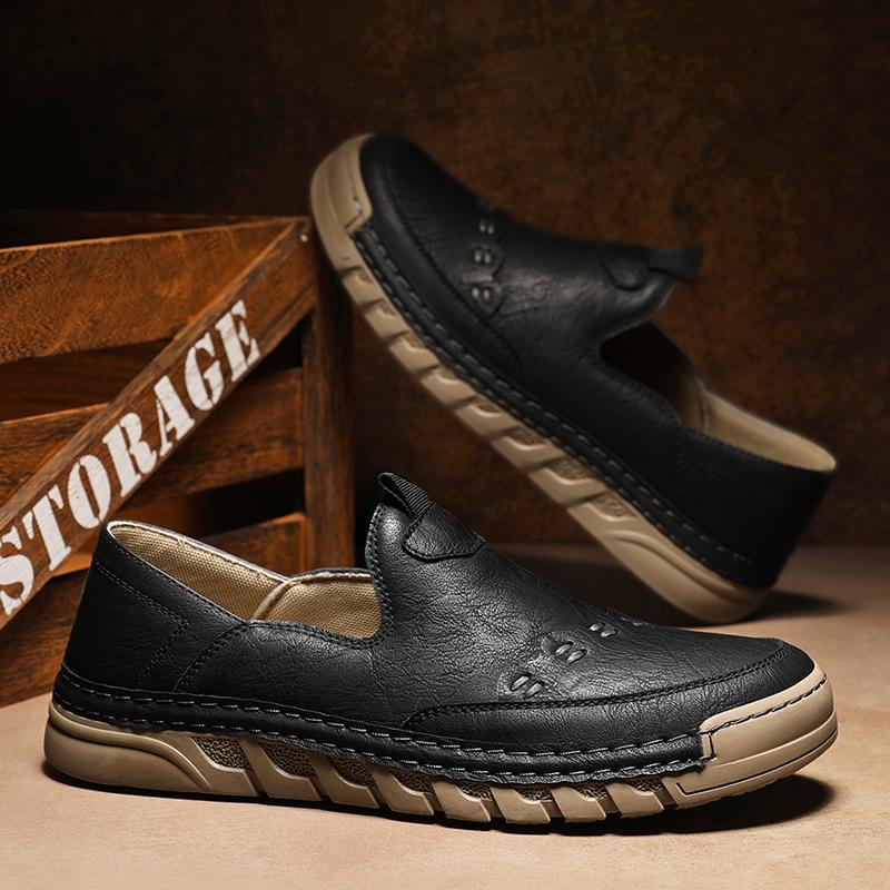 Outdoor Comfortable Ankle Sports and Casual Leather Shoes Autumn Fashion Brand Breathable Handmade Stitching Casual Men's Shoes